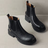 Women's Vintage Cowhide Thick-Soled Rivet Chelsea Martin Boots-RIONSON