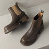 Women's Vintage Cowhide Thick-Soled Rivet Chelsea Martin Boots-RIONSON