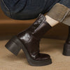 Women's Retro Thick-Soled Height-Enhancing Slim Martin Boots-RIONSON