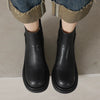 Women's Vintage Cowhide Thick-Soled Rivet Chelsea Martin Boots-RIONSON