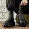 Men's Versatile British Retro Thick-Soled High-Top Martin Boots Black-RIONSON