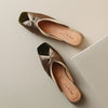 Women Elegant Outerwear Flat-Soled Color-Blocked Closed-Toe Slippers-RIONSON