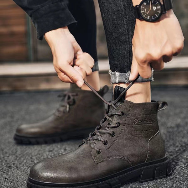 Men's British Casual Soft Sole Waterproof And Dirt-Resistant Martin Boots-RIONSON