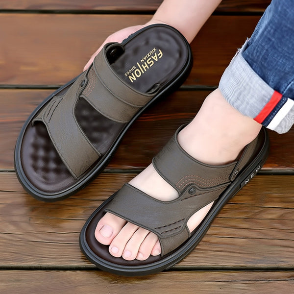 Men's Roman Style Beach Leisure Soft-Soled Non-Slip Outdoor Sandals-RIONSON