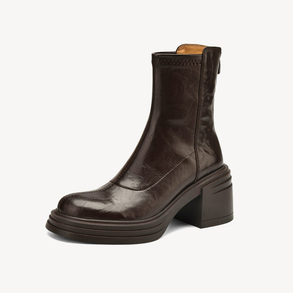 Women's Retro Thick-Soled Height-Enhancing Slim Martin Boots-RIONSON