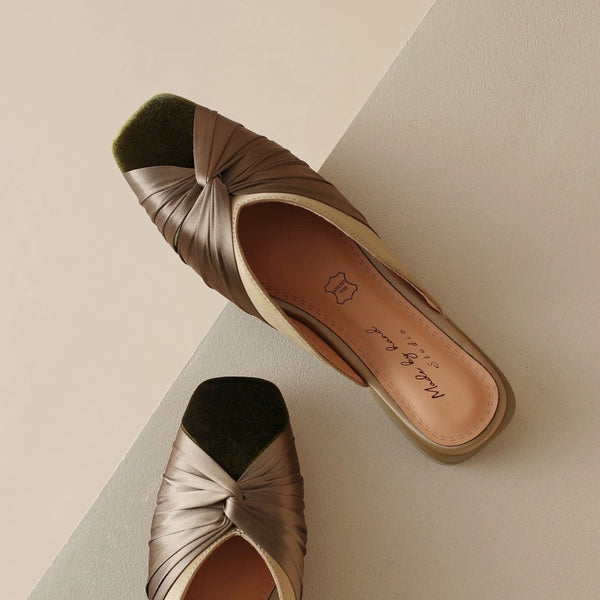 Women Elegant Outerwear Flat-Soled Color-Blocked Closed-Toe Slippers