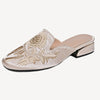 Women's Personalized Retro Embroidery Design Closed Toe Slip-On Slippers-RIONSON